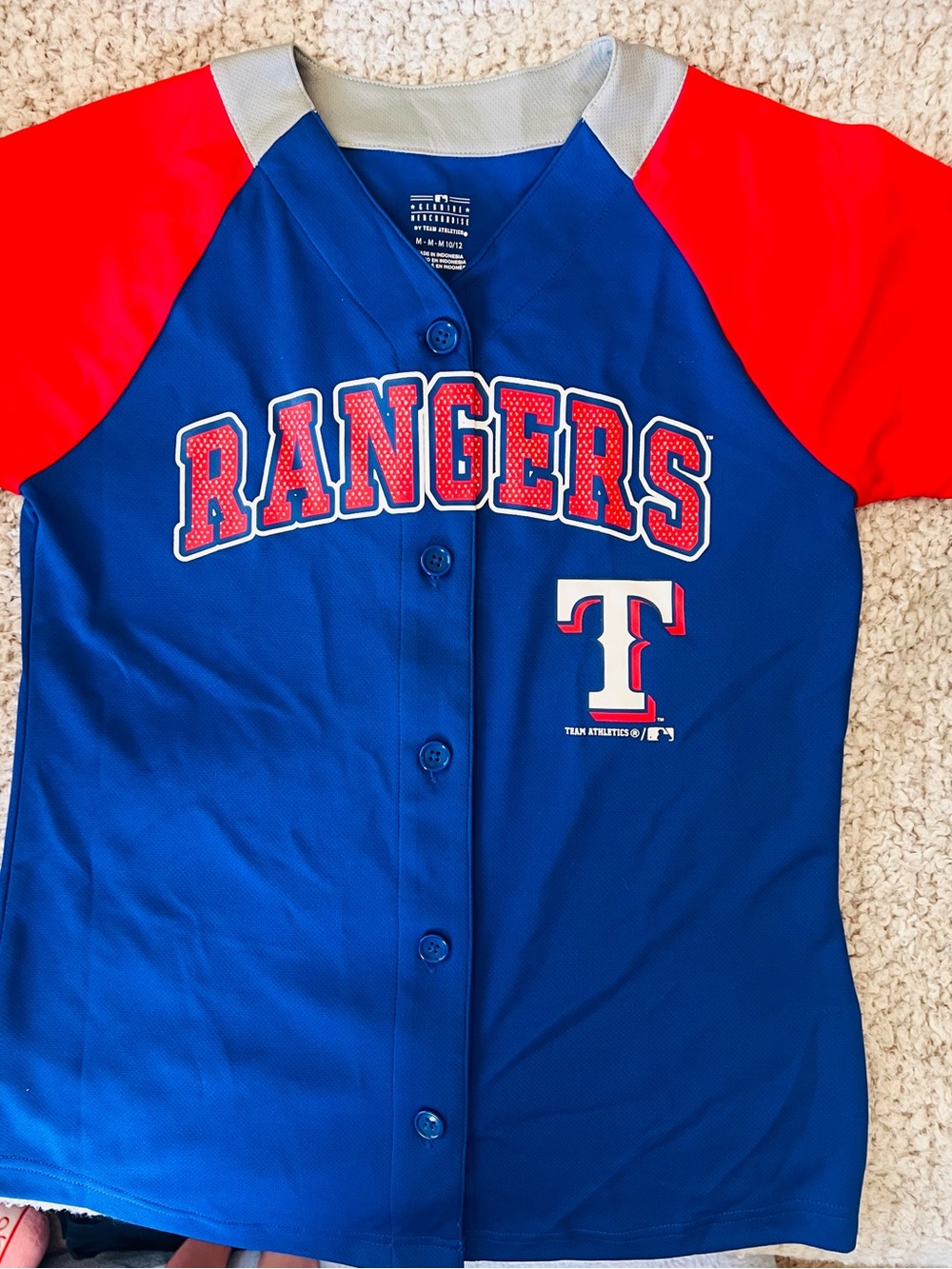 Texas Rangers Girl’s Glitter Baseball Jersey